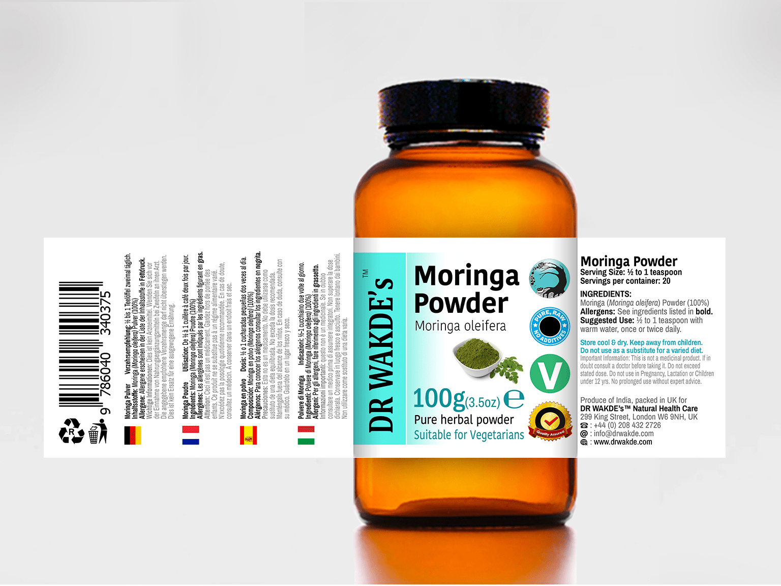 DR WAKDE'S Moringa Leaf Powder | Pure, Raw & Dried Powder | Ayurvedic ...